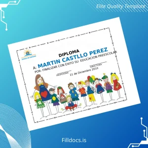 Fillable Spain Horizonte Manantial Preschool Diploma Template Template Preview - FillDocs