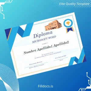 Fillable Spain IES Pérez de Ayala Microsoft Word Diploma Template Preview - FillDocs