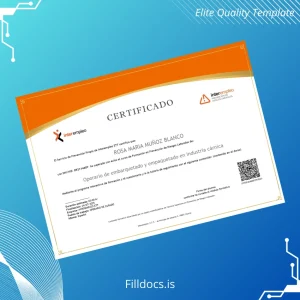 Fillable Spain Interempleo ETT Certificate in Occupational Risk Prevention for Meat Industry Packaging Operator Template Preview - FillDocs