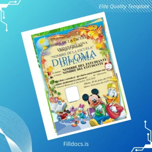 Fillable Spain Name of the School High School Diploma Template Template Preview - FillDocs