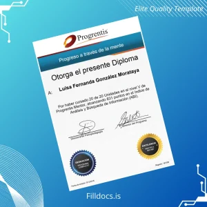 Fillable Spain Progreso a través de la mente Diploma Template Template Preview - FillDocs