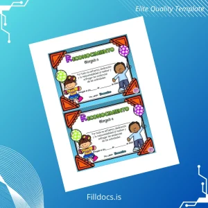 Fillable Spain Recognition Certificate Template Template Preview - FillDocs