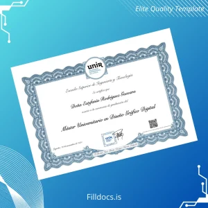 Fillable Spain UNIR International University Master's Degree in Digital Graphic Design Template Template Preview - FillDocs