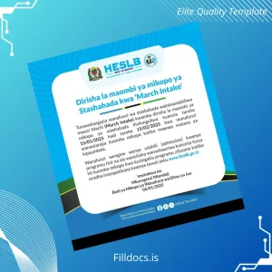 Fillable Tanzania Mikopo Diploma Template Template Preview - FillDocs