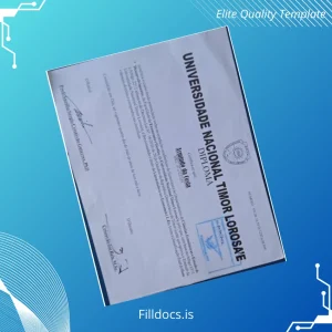 Fillable Timor-Leste National University Diploma Template Template Preview - FillDocs