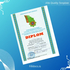 Fillable Turkmenistan Turkmenistan Institute Honorary Diploma Template Template Preview - FillDocs