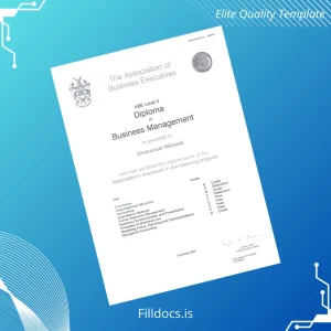 Fillable UK ABE Level 5 Diploma in Business Management Template Preview - FillDocs