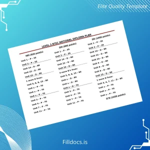 Fillable UK BTEC National Diploma Level 3 Template Template Preview - FillDocs