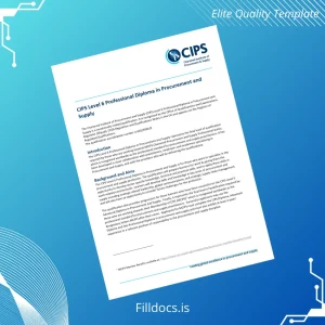 Fillable UK CIPS Level 6 Professional Diploma in Procurement and Supply Template Template Preview - FillDocs
