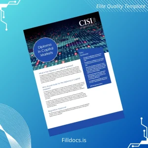 Fillable UK Chartered Institute for Securities and Investment Diploma in Capital Markets Template Preview - FillDocs