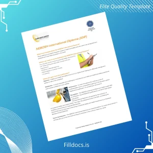 Fillable UK Corporate Safety Solutions Pvt Ltd NEBOSH International Diploma Template Preview - FillDocs