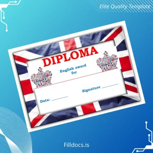 Fillable UK English Award Diploma Template Template Preview - FillDocs