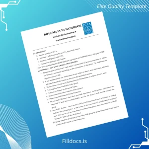 Fillable UK Institute for Counselling & Transactional Analysis Diploma in Transactional Analysis Template Preview - FillDocs