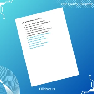 Fillable UK University Name Diploma in International Relations Template Template Preview - FillDocs