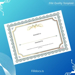 Fillable USA Award Box Certificate Template Template Preview - FillDocs