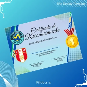 Fillable USA Club Sport Gloria Recognition Certificate Template Template Preview - FillDocs