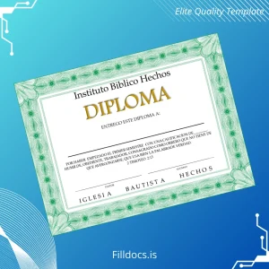 Fillable USA Instituto Biblico Hechos Diploma Template Template Preview - FillDocs