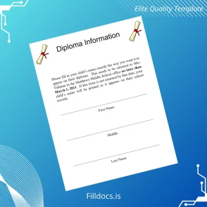 Fillable USA Matthews Middle School High School Diploma Template Template Preview - FillDocs