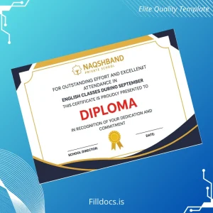 Fillable USA Naqshband Private School Diploma Template Template Preview - FillDocs
