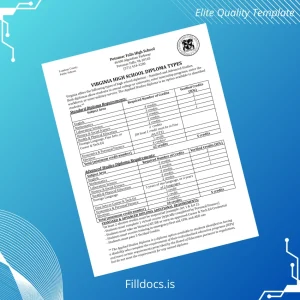 Fillable USA Potomac Falls High School High School Diploma Template Template Preview - FillDocs