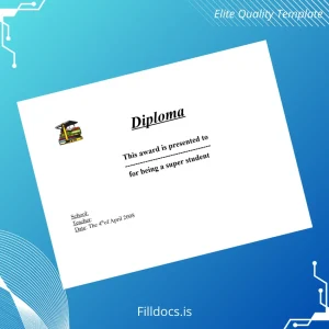 Fillable USA Super Student Diploma Award Template Template Preview - FillDocs