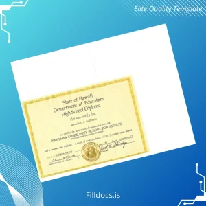 Fillable USA Wahiawa Community School for Adults High School Diploma Template Preview - FillDocs