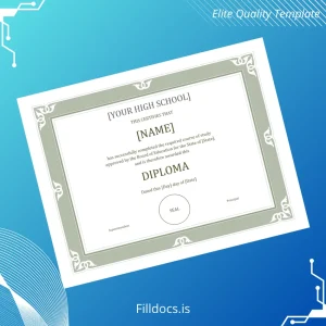 Fillable USA Your High School High School Diploma Template Template Preview - FillDocs