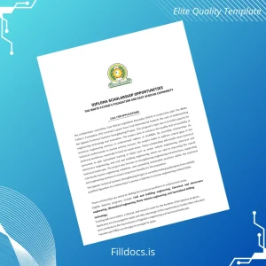 Fillable Uganda White Father's Foundation Technical Diploma Template Template Preview - FillDocs