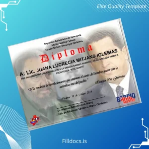 Fillable Venezuela Misión Médica Cubana Diploma Template Template Preview - FillDocs
